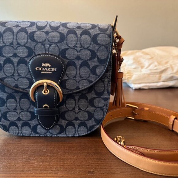 Denim Coach Kleo 23 Saddlebag New with tags - Picture 1 of 6